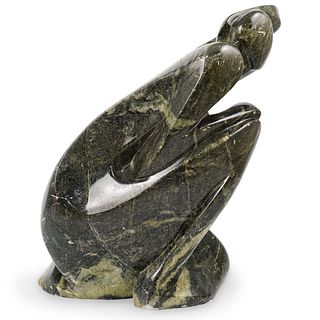 Signed Variegated Marble Sculpture