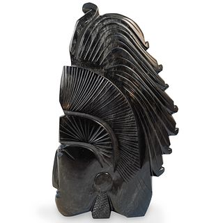 Obsidian Carved Mayan Figurine