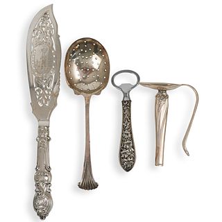 (4 Pc) Sterling and Silver-plated Utensils