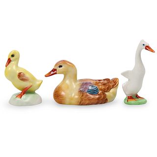(3 pc) Herend Porcelain Duck Figurines