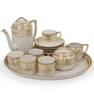 (16 pc) Japanese Porcelain Gilded Tea Set