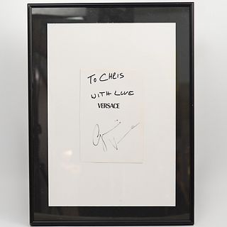 Framed Gianni Versace Autograph