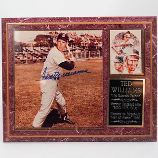 Ted Williams Autographed Plaque