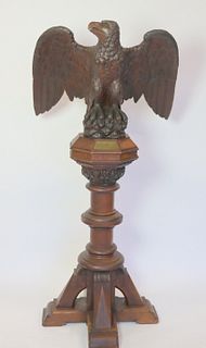 Large, Impressive And Finely Carved Eagle On Stand