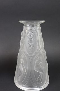 René Lalique Signed "Camee" Vase.