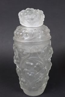 René Lalique Signed "Thomery" Cocktail Shaker