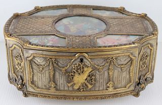 19th C French Lidded Box with Miniatures.
