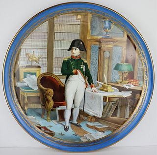 Signed Old Paris Porcelain Napoleonic Charger.