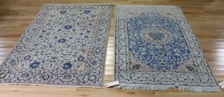2 Vintage And Finely Hand Woven Area Carpets.