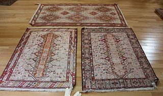 3 Vintage And Finely Hand Woven Carpets.