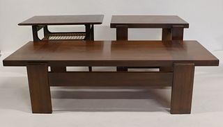 MIDCENTURY. 2 End Tables Together With A Coffee