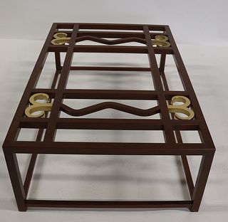 Midcentury Lacquered And Gilt Metal Coffee Table.