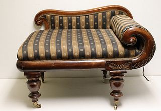 Victorian Upholstered Barristers Bench Together