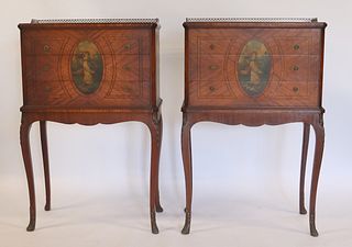 A Pair Of Antique Adams Style Satinwood Chests