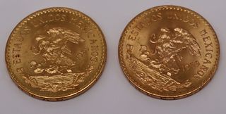 GOLD. (2) 1959 Mexican Gold 20 Peso Coins.