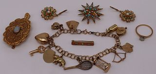 JEWELRY. Assorted Antique/Vintage Gold Grouping.