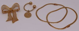 JEWELRY. Assorted 18kt and 14kt Gold.