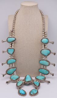 JEWELRY. Turquoise Squash Blossom Necklace.
