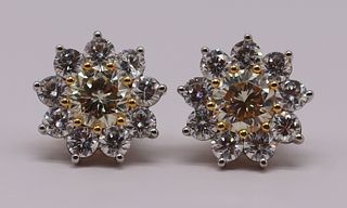 JEWELRY. GIA Floral Form Diamond Earrings with