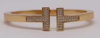 JEWELRY. Tiffany & Co 18kt and Diamond Bracelet.
