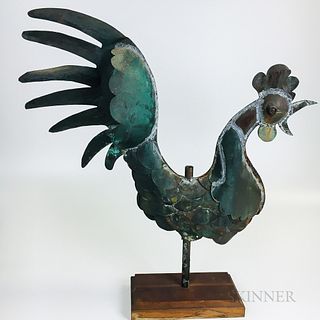 Sheet Copper Full-body Rooster Weathervane
