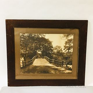Framed A.W. Elson Carbon Photograph of the Old North Bridge