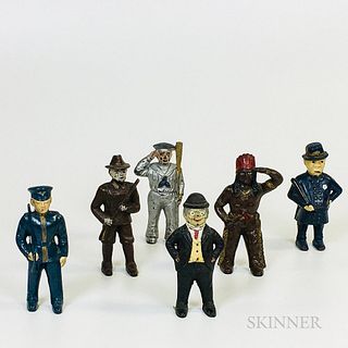 Six Polychrome Cast Iron Figural Still Banks