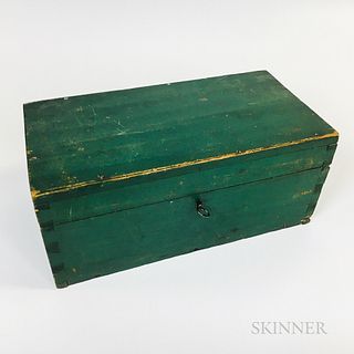 Green-painted Pine Document Box and a Group of Early Photography