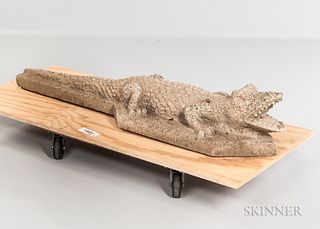 Cast Concrete Crocodile Garden Figure