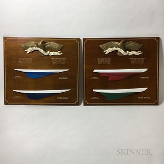 Pair of American Cup Double Half Hull Plaques