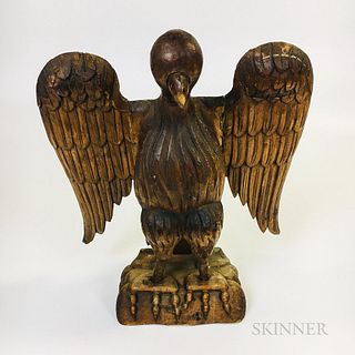 Folk Art Carved Wood Eagle
