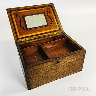 English Shell-inlaid Oak Box