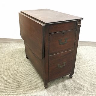 Campaign-style Mahogany Single-leaf Worktable