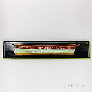 Carved and Painted Wood Half-hull Model of the Ship Great Admiral