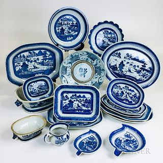 Eighteen Pieces of Canton Porcelain Tableware.