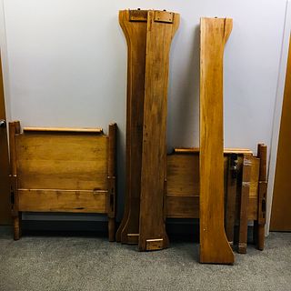 Pair of Shaker-style Maple Twin Beds