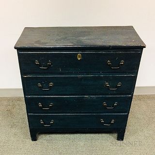 Child's Chippendale-style Blue-painted Pine Chest of Drawers