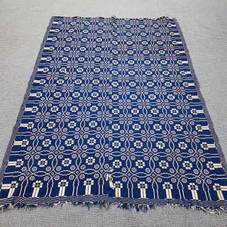 Lover's Knot-design Double-weave Coverlet