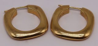 JEWELRY. Pair of Tiffany & Co. 18kt Gold Hoop