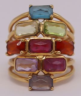 JEWELRY. Ippolita 18kt Gold and Colored Gem Ring.