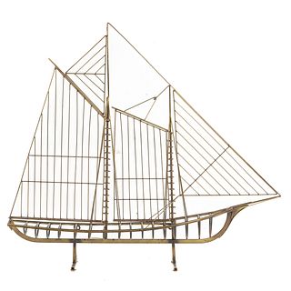 Curtis-Jere Brass Sailboat Sculpture