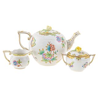 Herend Queen Victoria Three Piece Tea Set