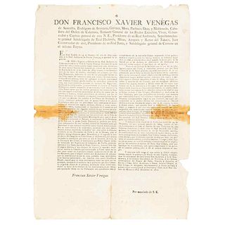 Venegas de Saavedra, Francisco Xavier. Band: Forbidding the marriage of whites with other castes. México, December 18th, 1810.