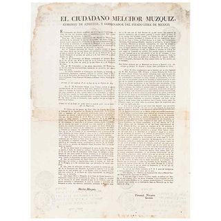 Muzquiz, Melchor - Navarro, Fernando. On the Prohibition of Books and the Freedom Lay of Print. México Sept.24th, 1824.