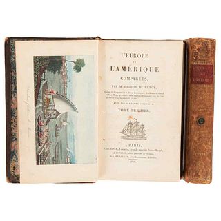 Drouin de Bercy, M. L'Europe et L'Amerique Comparées. Paris: Chez Rosa; Londres: Chez Treuttel, 1818. Avec six planches coloriées. 