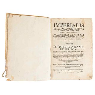 Adame et Arriaga, Iosepho. Imperialis Mexicana Vniversitas Illvstrata Ipsius per Constitvtionvm Scholia. Hispali: 1798.