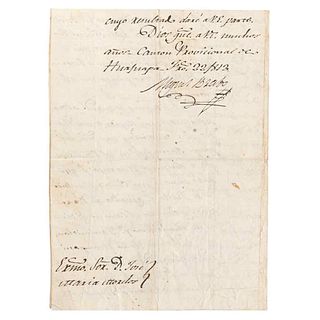 Brabo, Miguel. Letter Adressed to José María Morelos. Canton Provicional de Huajuapan Febrero 22 de 1812.
