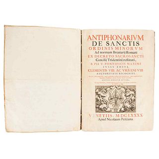 Antiphonarivm de Sanctis Monorvm. Ad norman Breuiarij Romani ex Decreto Sacrosancti Concilij... Venetiis: 1690.