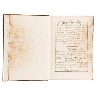 Moziño Suarez de Figueroa, José Mariano. Noticias de Nutka. De su descubrimiento, situación, y producciones naturales. 1793. Manuscript.