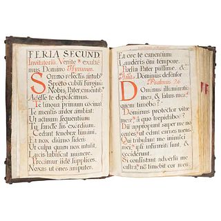 Oficio Divino. Latin manuscript on vellum. Contiene: Feria Secunda a Sexta y Sabbato ad Matutinum.